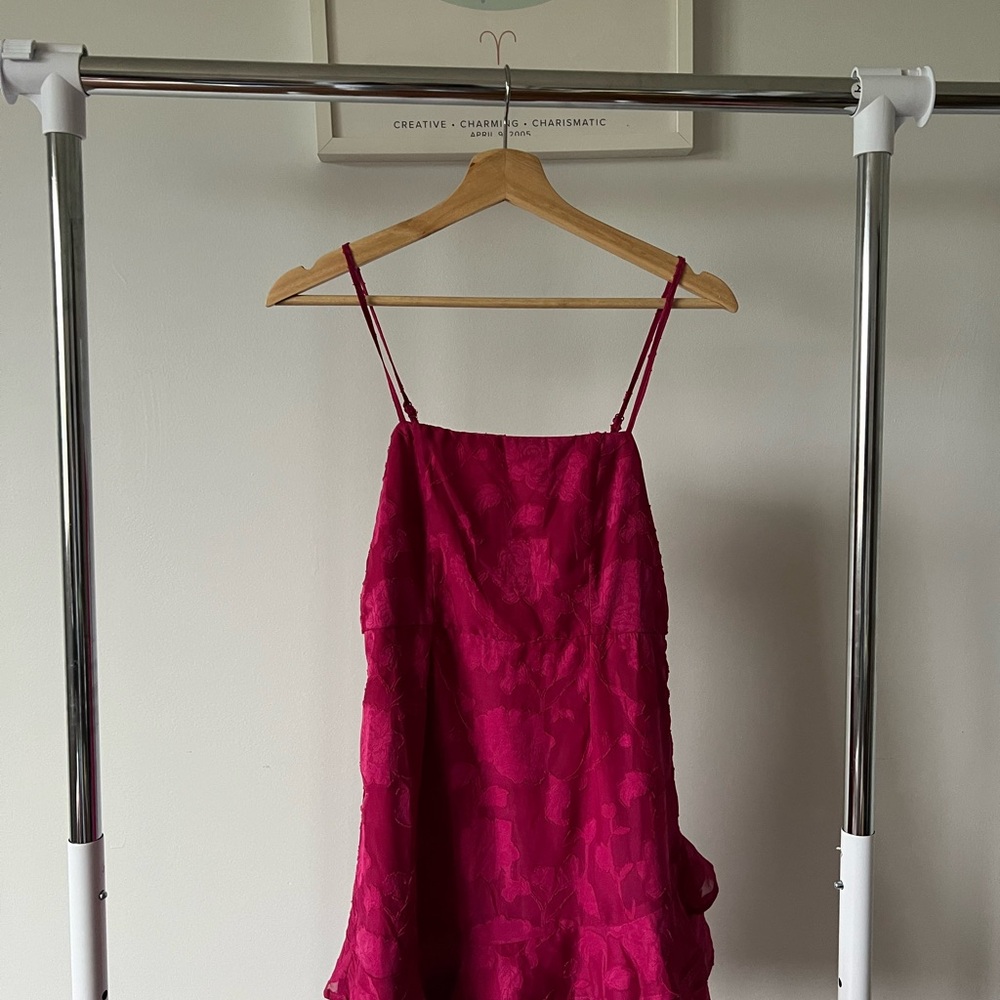 Francesca's Vibrant Pink Floral Dress
